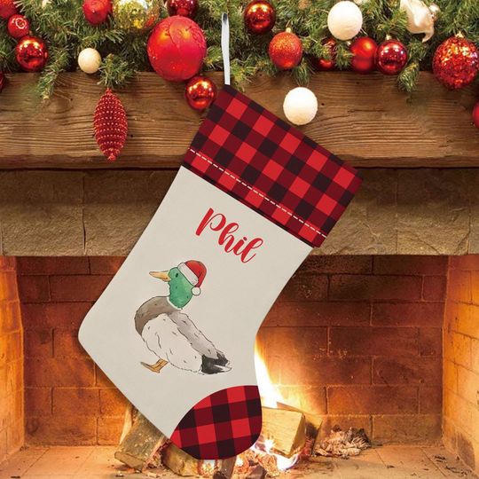 Love Mallard Duck Christmas Stocking, Cute Mallard Duck Xmas Stocking Gift Love Mallard Duck Stocking, Christmas Gift, Duck Lover Gift