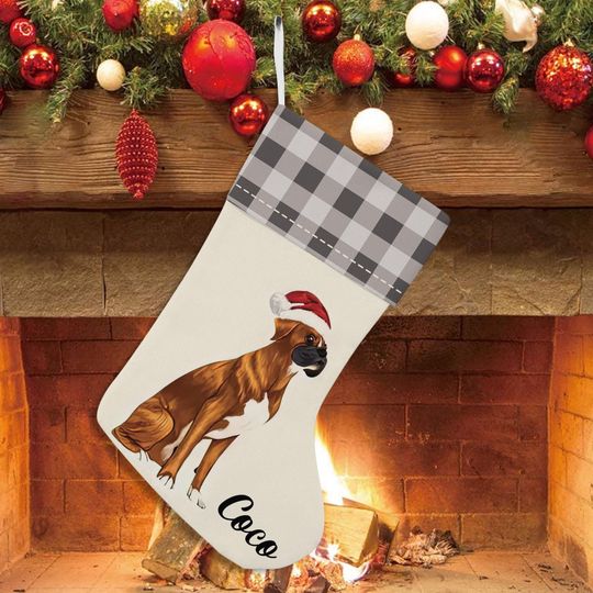 Love Coco Boxer dog Christmas Stocking, Cute dog Xmas Stocking Gift Love dog  Stocking, Christmas Gift, dog Lover Gift