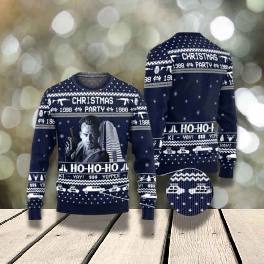 Discover Die Hard 1988 Christmas Party Ugly Sweater Unisex 3D All-Over Print Knit Pullover Holiday Gift