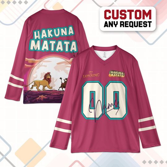 Discover Lion King Hockey Jersey, Simba Mufasa Timon Pumbaa Disney Jersey, Hakuna Matata