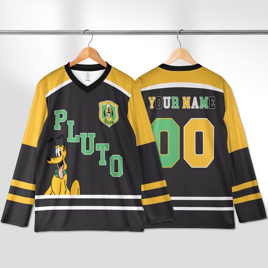 Discover Custom Pluto Hockey Jersey, Personalized Disney Family Shirt, Cartoon Team Outfit