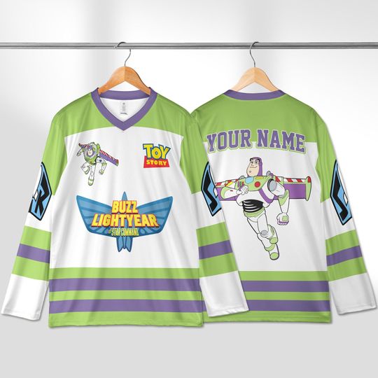Discover Custom Buzz Lightyear Hockey Jersey, Personalized Disney Toy Story Hockey Shirt