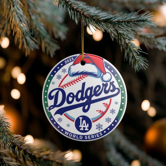 2025 Dodgers World Series Champions Holiday Ceramic Ornament