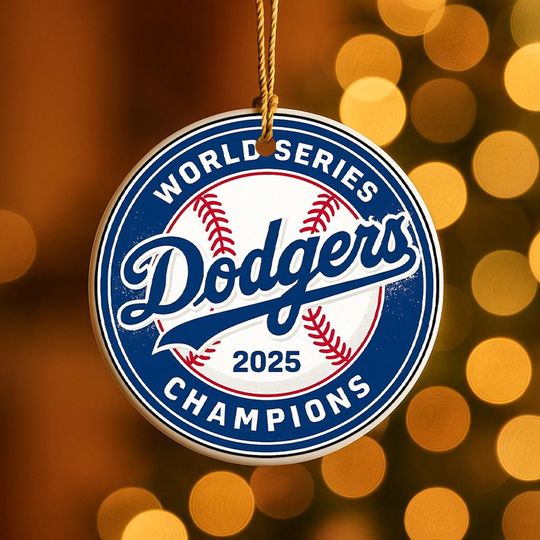 Custom Los Angeles Dodgers Ornament 2025 | Ceramic Baseball Fan Gift | Dodgers Team Christmas Keepsake