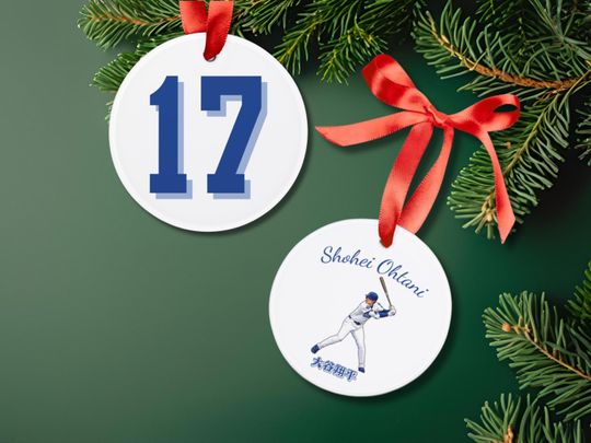 Discover Shohei Ohtani 17 Japanese Name Ceramic Ornament, Double Sided, Baseball Inspired Gift