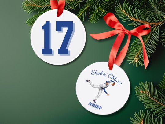 Discover Shohei Ohtani 17 Japanese Name Ceramic Ornament, Double Sided, Baseball Inspired Gift