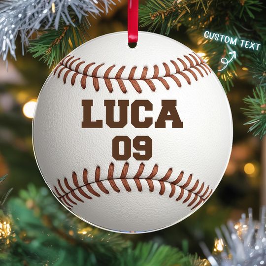 Discover Custom Baseball Ornamentt, Baseball Christmas Ornament, Baseball Player Gift, Baseball Team Gif, Gift For Son, Sport Christmas Ornament