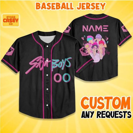 Discover Custom KDM Saja Boy Baseball Jersey, Custom Kpop idol Group Jersey, Kpop Gift for Huntr/x fans, Anime Lover Gift