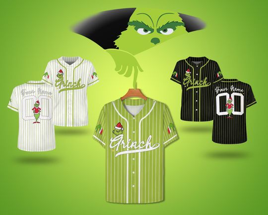 Discover Personalized funny character Christmas Baseball Jersey, Custom The funny character Jersey, Holiday Team Outfit, Gift for Fans, Funny Xmas Gift for Fans