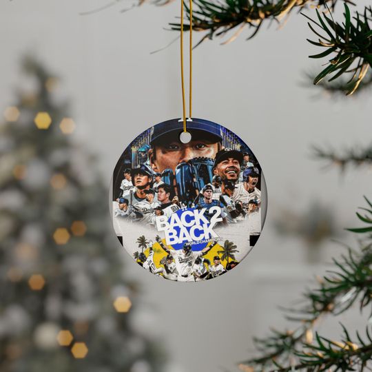Ceramic Ornaments, Baseball Merry Christmas I Love You Dad, Back 2 Back Dodgers Decor, Holiday Tree Decoration, Sports Fan Gift,
