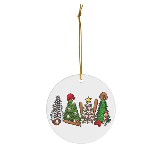Discover Ceramic Baseball Holiday Ornament, 2024 Keepsake, Christmas Tree Decor, Personalized Tree Pendant, Gift for Family