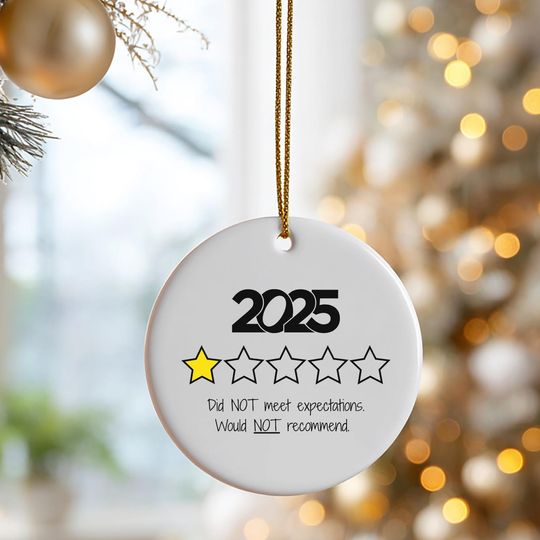 Discover Funny 2025 One-Star Review Ornament - Sarcastic Keepsake Gift