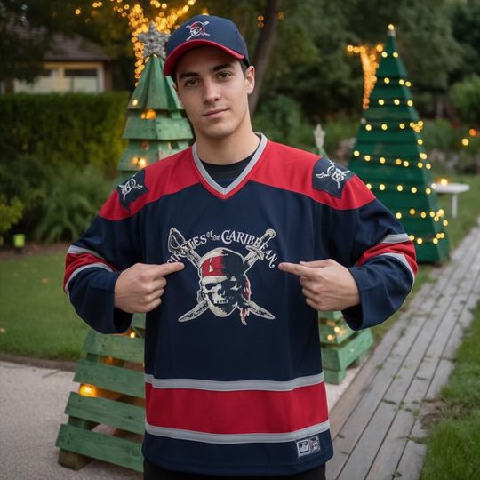 Discover Vintage Disney Pirates of the Caribbean Hockey Jersey, Retro Jack Pirate Skull Sport Jersey, Disney Unisex Jersey Matching Outfits