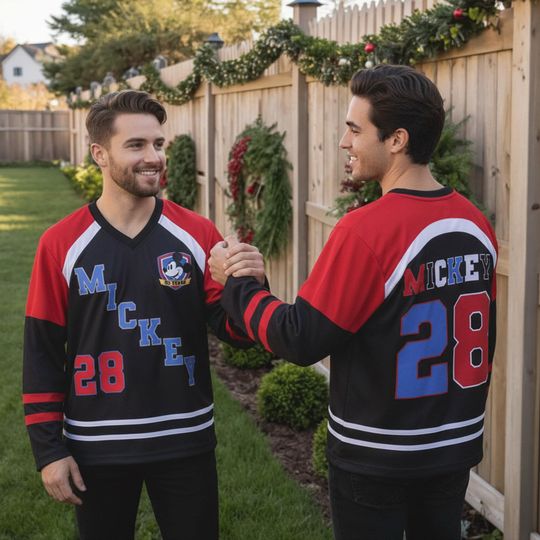 Discover Disney Mickey Mouse Hockey Jersey, Classic Mickey Sport Team Hockey Jersey, Disney Group Family Matching Trip Outfits