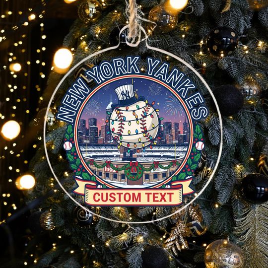 Discover Personalized New York Yankees Christmas Ornament, Acrylic Baseball Decor