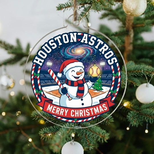 Personalized Houston Astros Christmas Ornament, Acrylic Baseball Decor, Chirstmas Tree Decor.