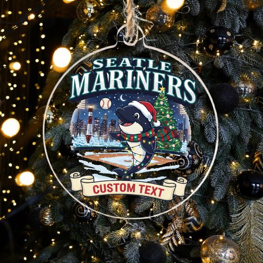 Discover Personalized Seattle Mariners Christmas Ornament, Acrylic Baseball Ornament