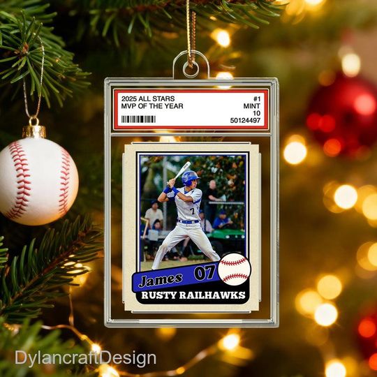 Discover Custom Photo The MVP Sport 2D Flat Ornament, Personalized Trading Card Style Ornament, Custom Sport Player Ornament 2025, Sports Lover Gift