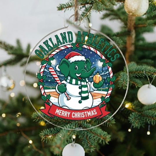 Discover Personalized Oakland Athletics Christmas Ornament, Acrylic Baseball Gift