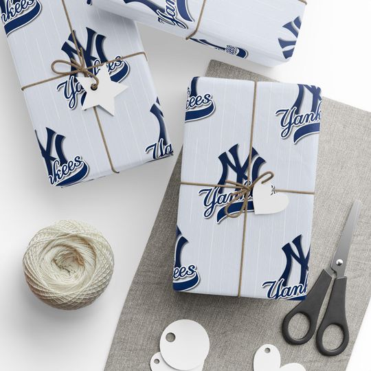 Discover New York Yankees Baseball Birthday Gift Wrapping Paper Holiday Christmas Wrap for Presents