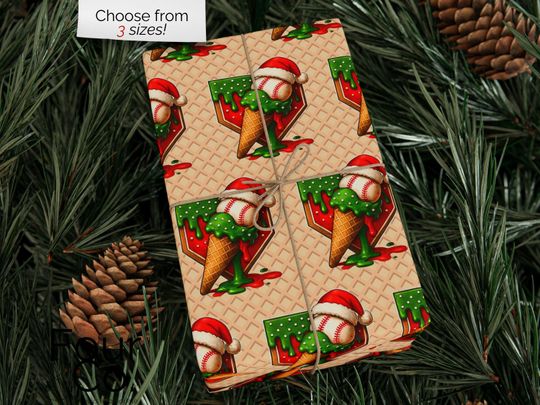 Discover Baseball Christmas Wrapping Paper, Christmas Wrapping Paper for Boys, Respect the Drip