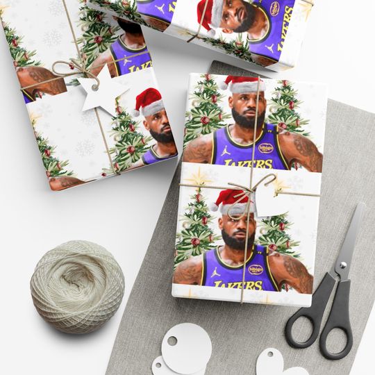 Discover LeBron James Christmas Wrapping Paper: Funny Basketball Gift Wrap