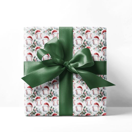 Discover Baseball Christmas Wrapping Paper - Sports Fan Holiday Gift Wrap