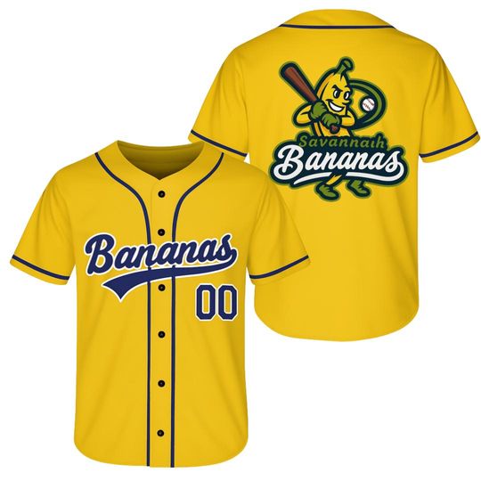 Discover Personalized Bananas Team Baseball Jersey, Funny Bananas Jersey, Let's Go Bananas Jersey, Custom Team Name Number, Gift For Savannah Fan