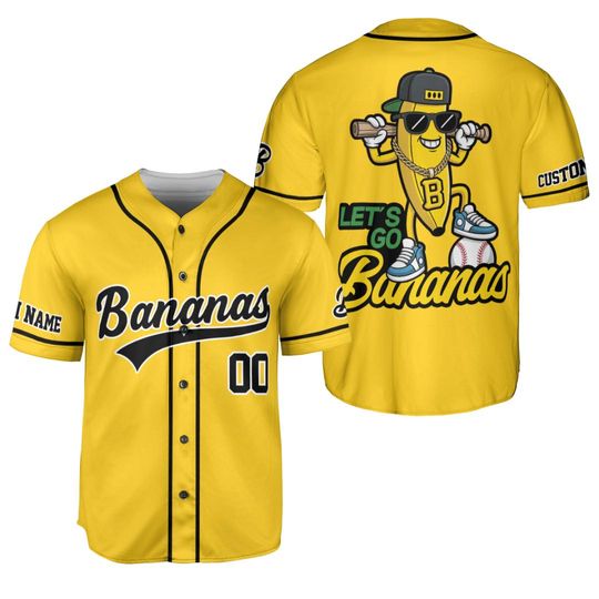 Discover Personalized Bananas Team Baseball Jersey, Funny Bananas Jersey, Let's Go Bananas Jersey, Custom Team Name Number, Gift For Savannah Fan