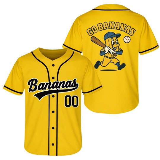 Discover Funny Banana Baseball Jersey, Let's Go Bananas Shirt for Baseball Fans, Custom Baseball Jersey, Personalize Team name number