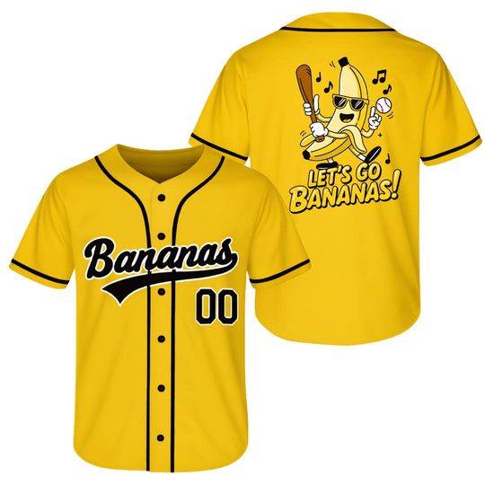 Discover Personalized Bananas Team Baseball Jersey, Funny Bananas Jersey, Let's Go Bananas Jersey, Custom Team Name Number, Gift For Savannah Fan