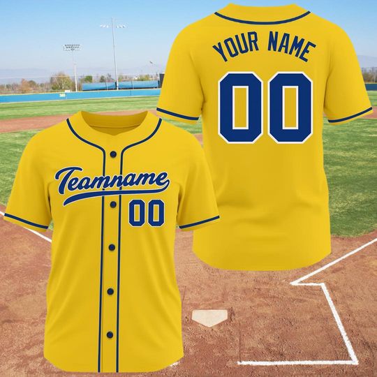 Custom Yellow Baseball Jersey, Custom Baseball Jersey, Personalized Youth Baseball Jerseys