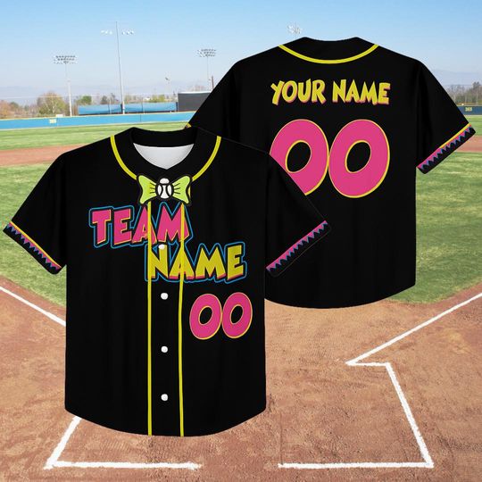 Discover Custom Pink Black Baseball Jersey, Funny Monkey Team Shirt, Personalized Name & Number for Kids, Youth, Adults