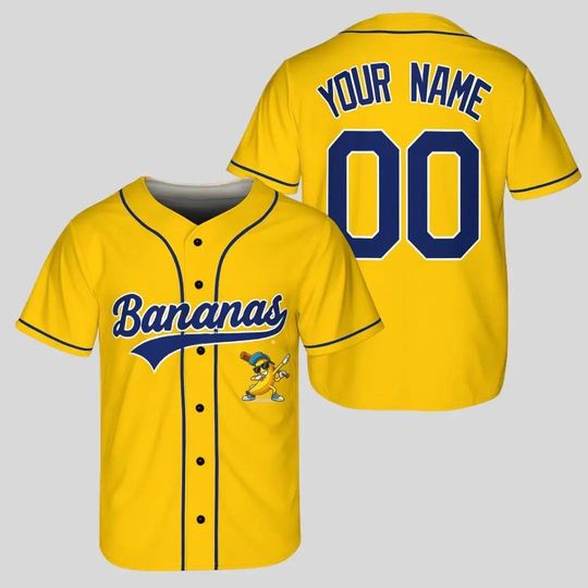 Discover Personalized Bananas Team Baseball Jersey, Funny Bananas Jersey, Let's Go Bananas Jersey, Custom Team Name Number, Gift For Savannah Fan