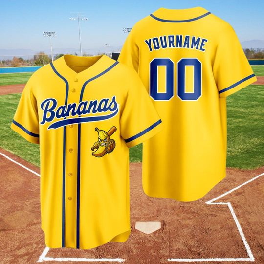 Discover Personalized Bananas Team Baseball Jersey, Funny Bananas Jersey, Let's Go Bananas Jersey, Custom Team Name Number, Gift For Savannah Fan