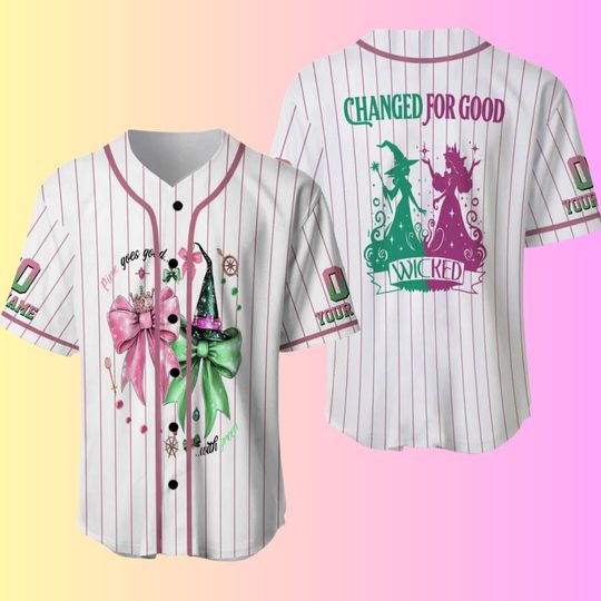 Custom Wicked Baseball Jersey, Elphaba and Glinda Shirt