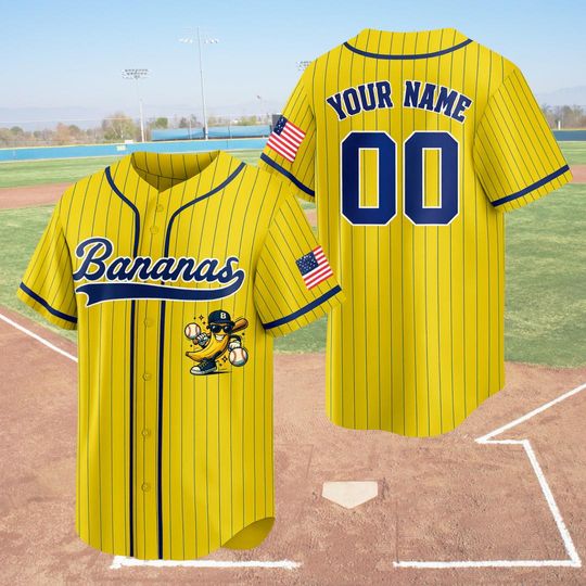 Discover Personalized Bananas Team Baseball Jersey, Funny Bananas Jersey, Let's Go Bananas Jersey, Custom Team Name Number, Gift For Savannah Fan
