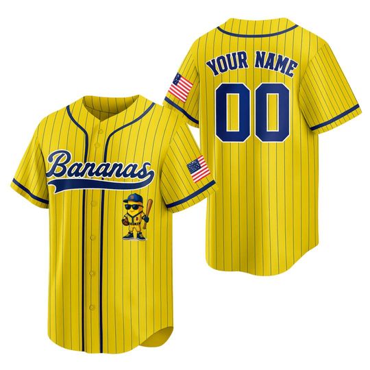 Discover Personalized Bananas Team Baseball Jersey, Funny Bananas Jersey, Let's Go Bananas Jersey, Custom Team Name Number, Gift For Savannah Fan