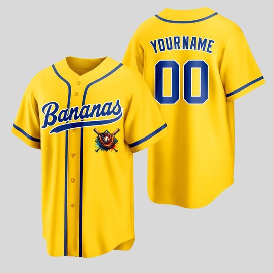 Discover Personalized Bananas Team Baseball Jersey, Funny Bananas Jersey, Let's Go Bananas Jersey, Custom Team Name Number, Gift For Savannah Fan