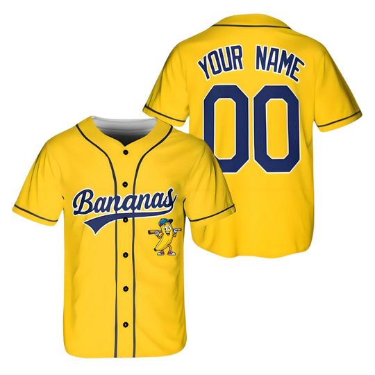 Discover Personalized Bananas Team Baseball Jersey, Funny Bananas Jersey, Let's Go Bananas Jersey, Custom Team Name Number, Gift For Savannah Fan
