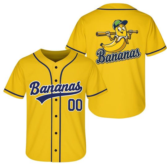 Discover Custom Baseball Jersey, Funny Banana Baseball Jersey, Let's Go Bananas Shirt for Baseball Fans, Gift For Savannah Baseball Fan