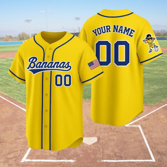 Discover Personalized Bananas Team Baseball Jersey, Funny Bananas Jersey, Let's Go Bananas Jersey, Custom Team Name Number, Gift For Savannah Fan