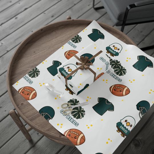 Discover Eagles Football Wrapping Papers | Game Day Gift Wrap, Holiday Celebrations, Sports Enthusiasts, Unique Party Supplies, Eco-Friendly Wrapping