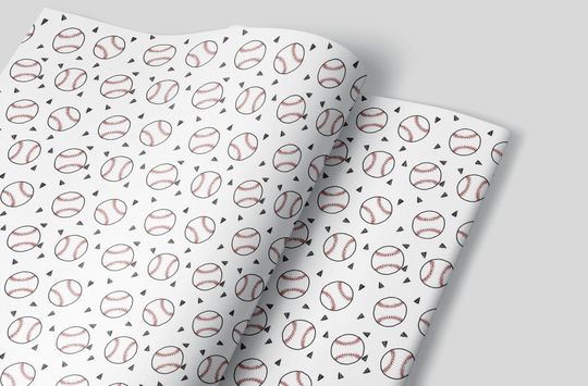 Discover Baseball Wrapping Paper Sheets - Set of 3 Sheets- Sports Birthday Party Decorations Gift Wrap Boyfriend Softball 1st Birthday first MLB