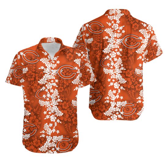 Chicago Bears Short Sleeve Button Up Tropical Hawaiian Shirt