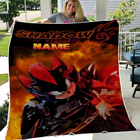 Custom Sonic The Hedgehog Blanket, Personalized Shadow Hedgehog Blanket