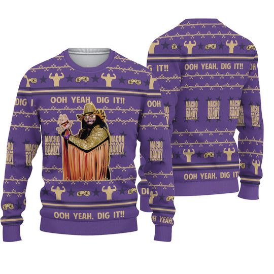 Macho Man Randy Savage Christmas Ugly Sweater For Fans Of Wrestling