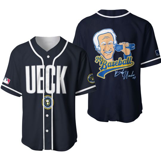 Mr. Baseball Bob Uecker Brewers Polyester Baseball Jersey