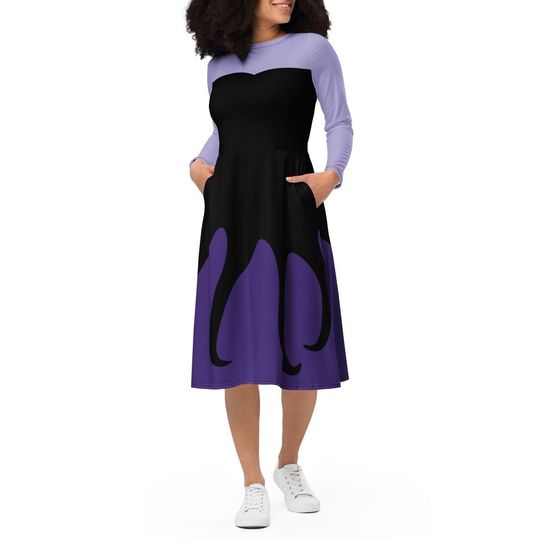 Ursula Costume Long Sleeve Midi Dress