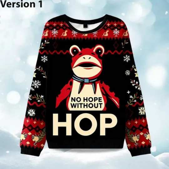 Discover No Hop Without Hop Frog Ugly Christmas Sweater Christmas Gift